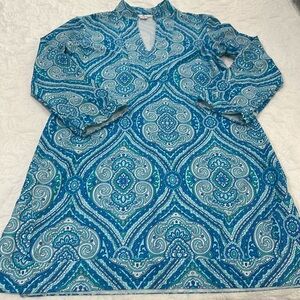 Jude Connally Blue Paisley Print Dress EUC Size Medium